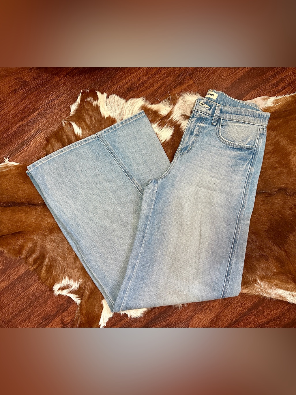 L'agence Beau Twisted Seam Wide-Leg Denim Light Blue Wash 25